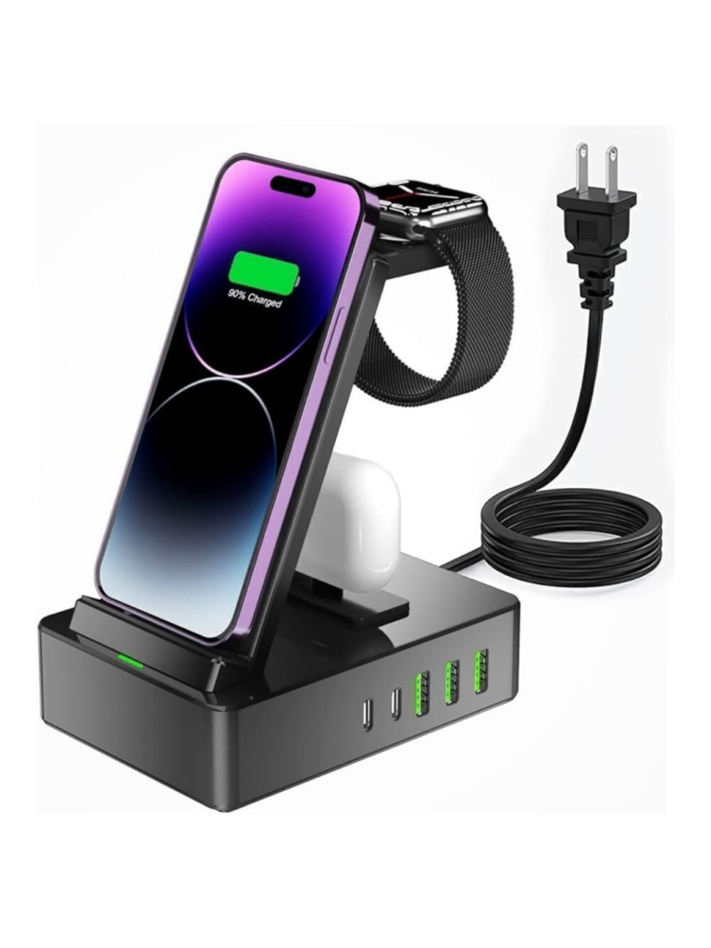 8 in 1 Multifunctional Wireless Charger in Black. New in Box!